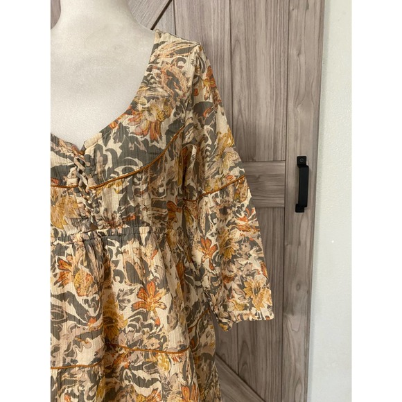 Shyanne medium BoHo floral, long sleeve mini dress - Picture 4 of 8